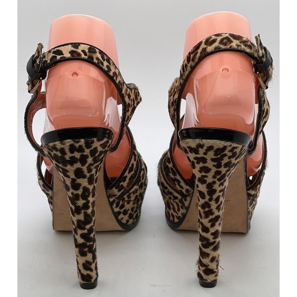 Pour La Victoire Leopard Print Platform Heels Size 8.5 - Picture 6 of 7